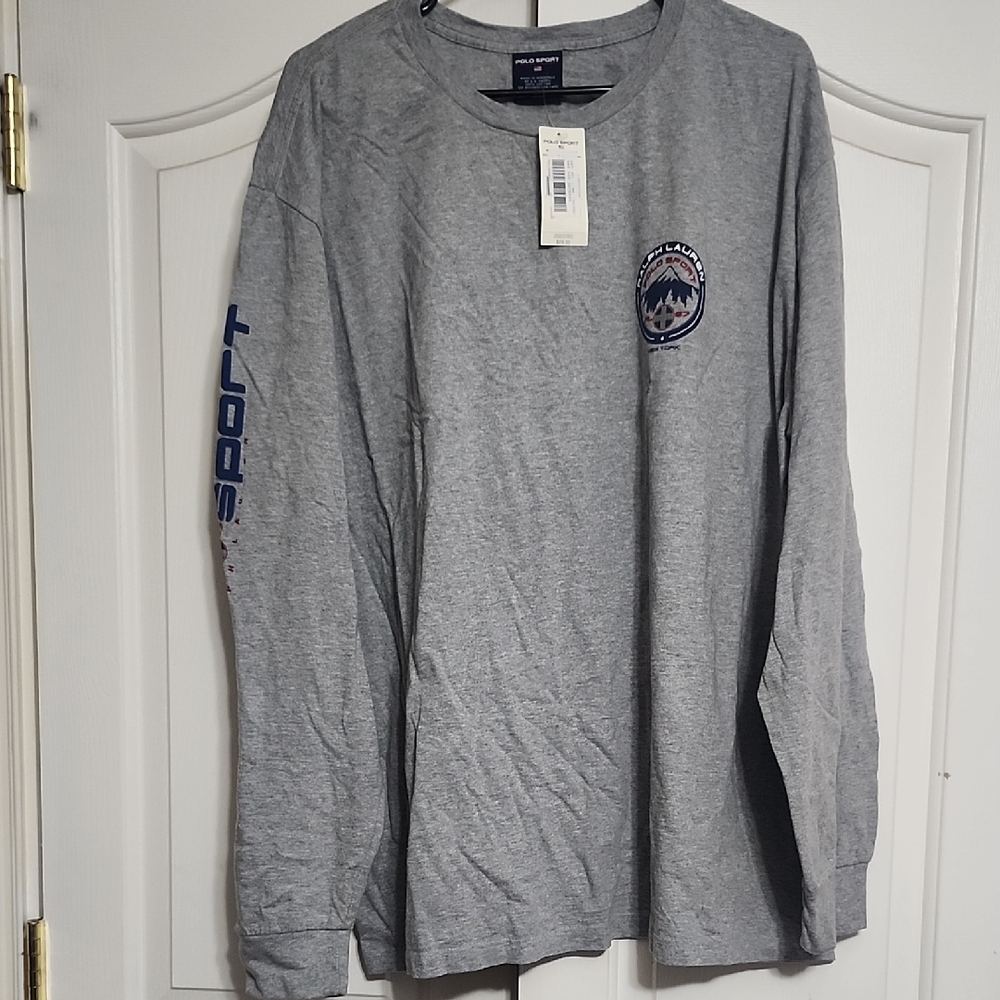 Polo Sport Gray Long Sleeve Tee Shirt Size XL